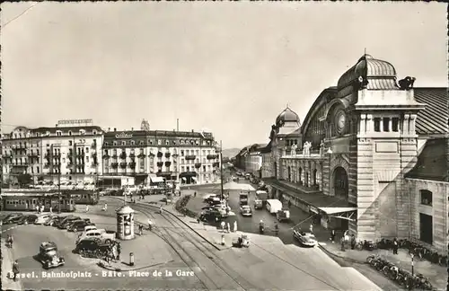 Basel Bahnhofplatz Strassenbahn Kat. Basel