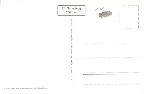 Kleine Scheidegg Wengen Wetterhorn Zug Kat. Scheidegg Kleine