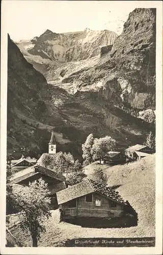 hw03656 Grindelwald Kirche Viescherhoerner Kategorie. Grindelwald Alte Ansichtskarten