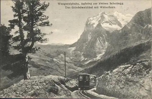 Kleine Scheidegg Wengen Wengeralpbahn Grindelwaldthal Wetterhorn Kat. Scheidegg Kleine