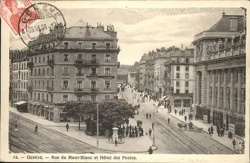 Geneve Rue du Mont Blanc Hotel Postes Kutsche  Kat. Geneve