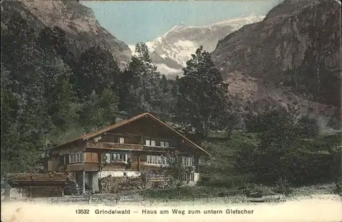 hw04093 Grindelwald Haus am Weg  Kategorie. Grindelwald Alte Ansichtskarten