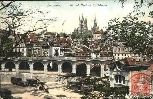 Lausanne VD Grand Pont Cathedrale / Lausanne /Bz. Lausanne City