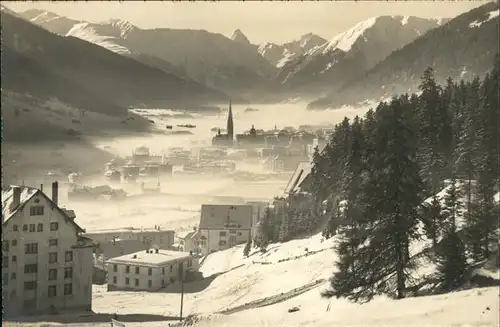 hw04180 Davos GR Wintermorgen Kategorie. Davos Alte Ansichtskarten