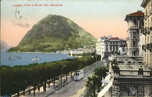 Lugano Quai e Monte San Salvatore Strassenbahn Kat. Lugano