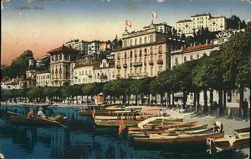 Lugano Quai Boote Kat. Lugano