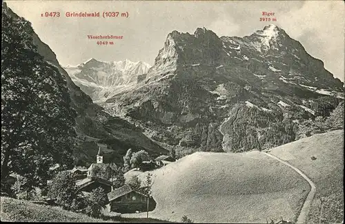 hw04243 Grindelwald Eiger, Viescherhoerner Kategorie. Grindelwald Alte Ansichtskarten