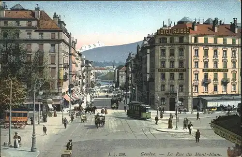 Geneve GE Genf Rue du Mont-Blanc Strassenbahn