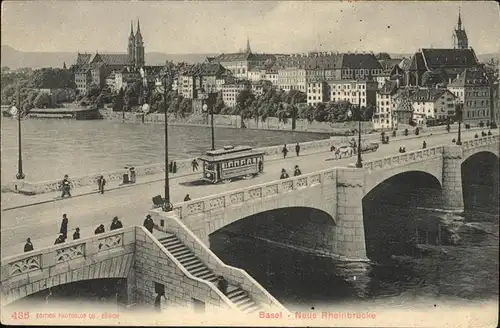 Basel BS Neue Rheinbruecke Strassenbahn Rhein