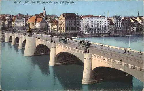 Basel BS Mittlere Rheinbruecke Schifflaende