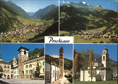 Poschiavo Chiesa Sta. Maria Piazza Comunale Kat. Poschiavo