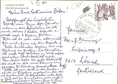 Arlesheim Lukas Klinik Kat. Arlesheim