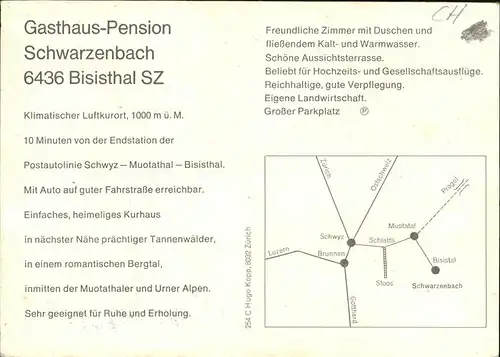 Bisisthal Gasthaus Pension Schwarzenbach Kat. Bisisthal