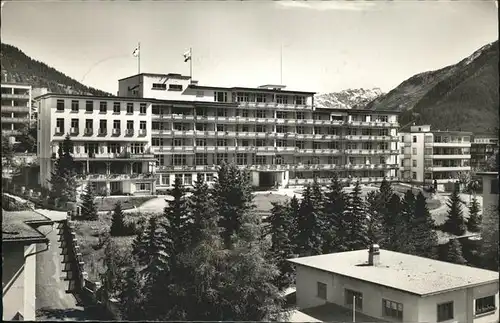 hw04698 Davos GR Nederlands Sanatorium, Asthma Klinik Kategorie. Davos Alte Ansichtskarten