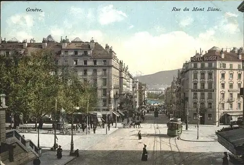 Geneve GE Genf Rue du Mont Blanc Strassenbahn