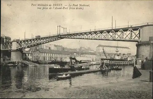 hw05856 Brest Finistere Pont National Kategorie. Brest Alte Ansichtskarten