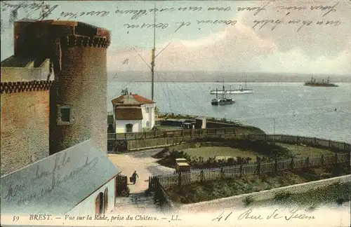 hw10313 Brest Finistere Rade Chateau Kategorie. Brest Alte Ansichtskarten