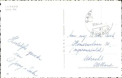 Lugano Monte Bre Schiff Kat. Lugano
