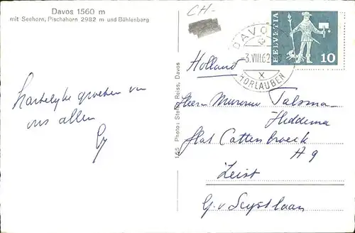 hw12254 Davos GR Seehorn Pischahorn  Kategorie. Davos Alte Ansichtskarten