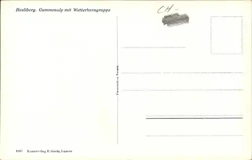 Hasliberg Gummenalp Wetterhorngruppe Kuehe Kat. Meiringen