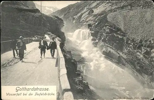 Gotthardpass Wasserfall Teufelsbruecke Gotthardstrasse / Gotthard, St. /Rg. Andermatt