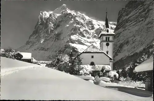 hw12365 Grindelwald Kirche Wetterhorn Kategorie. Grindelwald Alte Ansichtskarten