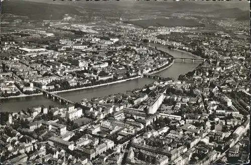 Basel BS Fliegeraufnahme Bruecke Kat. Basel