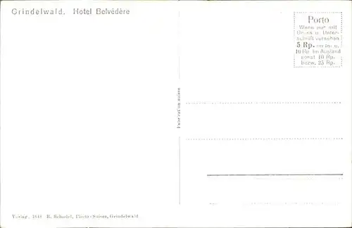 hw12593 Grindelwald Hotel Belvedere Kategorie. Grindelwald Alte Ansichtskarten