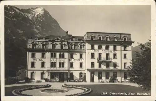 hw12784 Grindelwald Hotel Belevedere Kategorie. Grindelwald Alte Ansichtskarten