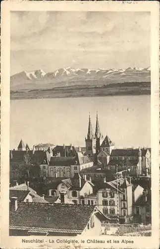 Neuchatel NE Chateau et les Alpes / Neuchatel /Bz. Neuchâtel