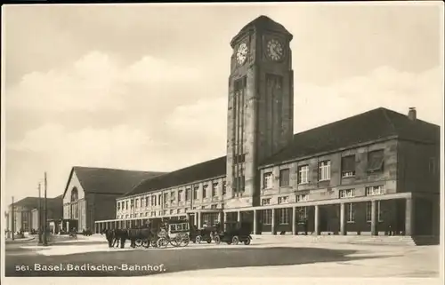 Basel BS Badischer Bahnhof Kutsche Kat. Basel