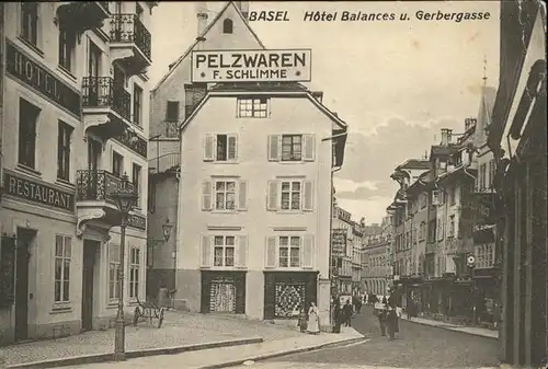 Basel BS Hotel Balances Gerbergasse Pelzwaren F Schlimme Kat. Basel