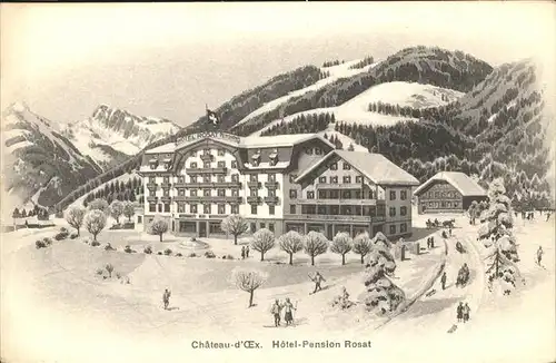 Chateau-d Oex Hotel Pension Rosat Ski Winter Kat. Chateau-d Oex