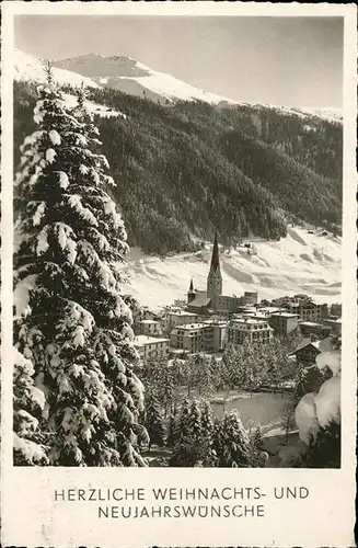hw15076 Davos GR Weihnachts- und Neujahrskarte Kategorie. Davos Alte Ansichtskarten