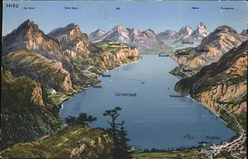 Urnersee Flueelen
Schwyz
Panoramakarte Kat. Brunnen