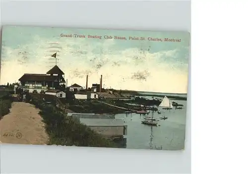 wb20154 Montreal Quebec Grand Trunk Boating Club House Point St Charles Kategorie. Montreal Alte Ansichtskarten