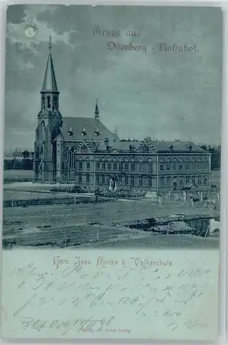 Oderberg Oberschlesien Oderberg Bahnhof Herz Jesu Kirche Volksschule x / Bohumin /