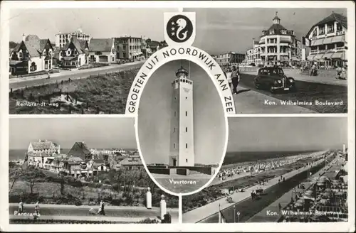 Wijk aan Zee Groeten Rembrandtweg Wilhelmina Boulevard Vuurtoren / Niederlande /