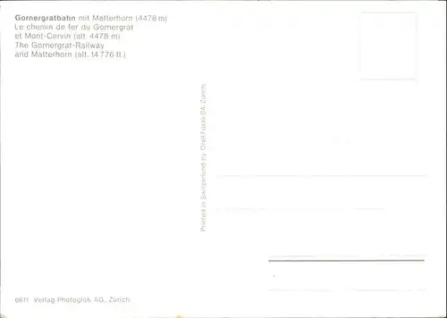 Matterhorn VS Gornergratbahn  / Matterhorn /Rg. Matterhorn