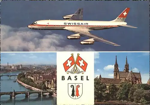 Basel BS Bruecke Flugzeug / Basel /Bz. Basel Stadt City