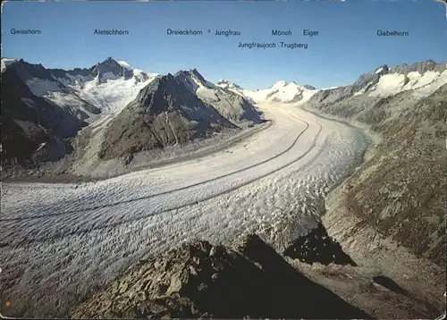 Aletschhorn Jungfrau Eiger Moench Gabelhorn Geisshorn / Aletschhorn /Rg. Finsteraarhorn