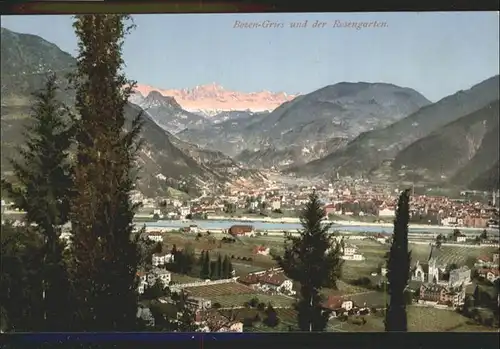 Bozen Suedtirol Gries Rosengarten Lithographie / Bozen Suedtirol /Trentino Suedtirol