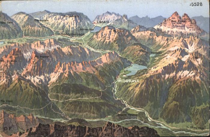 Misurinasee Panoramakarte Landro Schluderoaon / Italien / Nr. wf45313