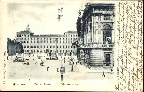 Torino Piazza Castello Palazzo Reale Kutsche  / Torino /