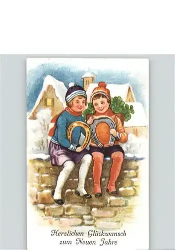 Neujahr Kinder Hufeisen / Greetings /