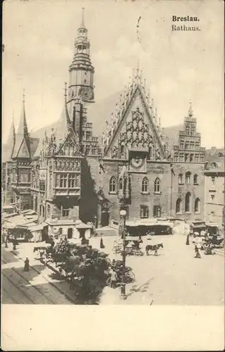 Breslau Niederschlesien Rathaus Kutsche  / Wroclaw /