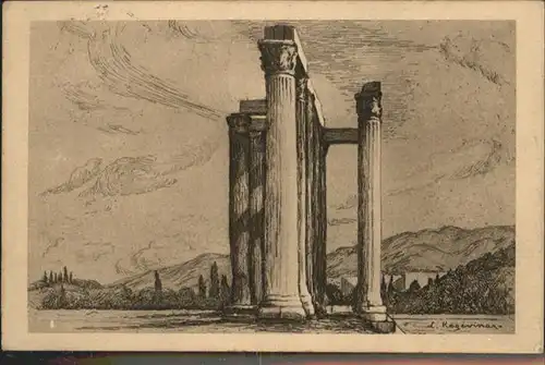 Athenes Temple Zeus Olympien / Griechenland /Griechenland