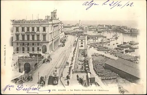 Alger Algerien Palais Consulaire Strassenbahn Kutsche  / Algier Algerien /