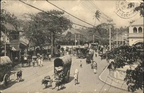 Pettah Markt Kutsche Kuehe Strassenbahn  / Sri Lanka /