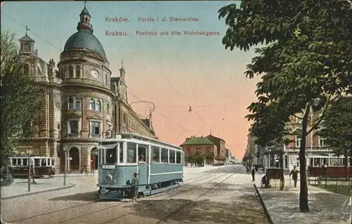 Krakau Posthaus Weichselgasse Strassenbahn  / Polen /